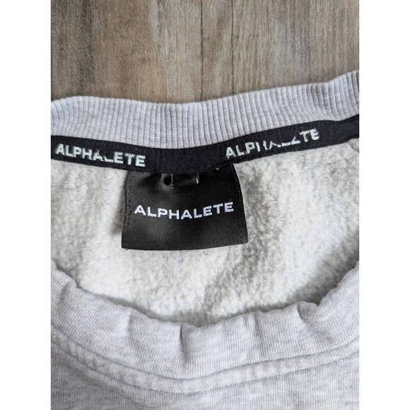 Alphalete Cropped Long Sleeve Crew Neck Sweatshirt Women's XS Heathered Gray - Picture 3 of 7